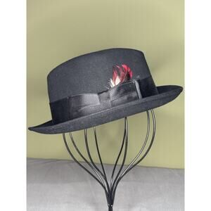Vtg Felt Fedora Resistol Style 990 Byer Rolnick Size 6 3/4 Feather Men Fashion